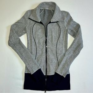 Lululemon Nice Asana Zip Jacket | Size 2 | Heathered Herringbone